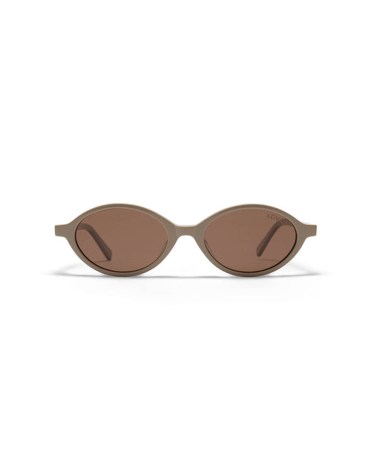 Oval Acetate Frame Sunglasses with UV Protection – Brown Taupe