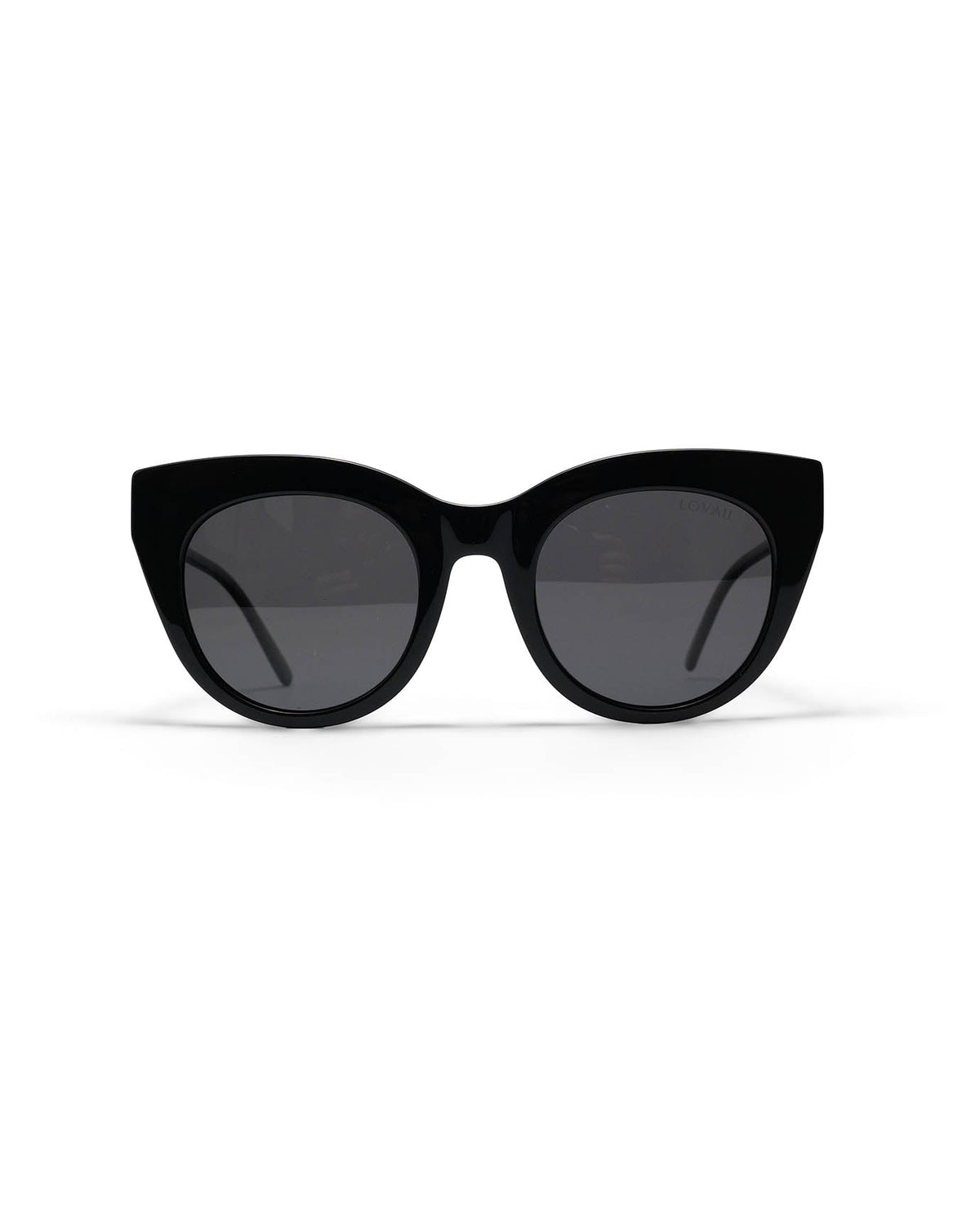 Cat Eye Acetate Polarised Sunglasses with Smoke Tint Lenses – Black – view 2