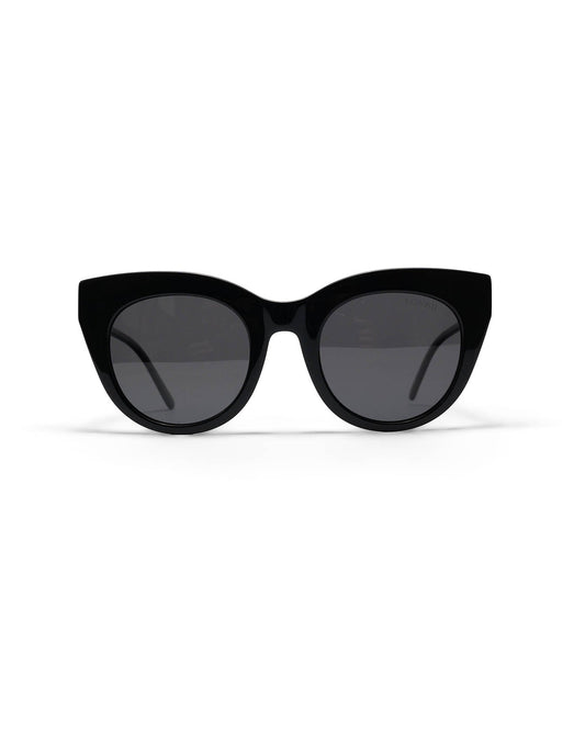 Cat Eye Acetate Polarised Sunglasses with Smoke Tint Lenses – Black
