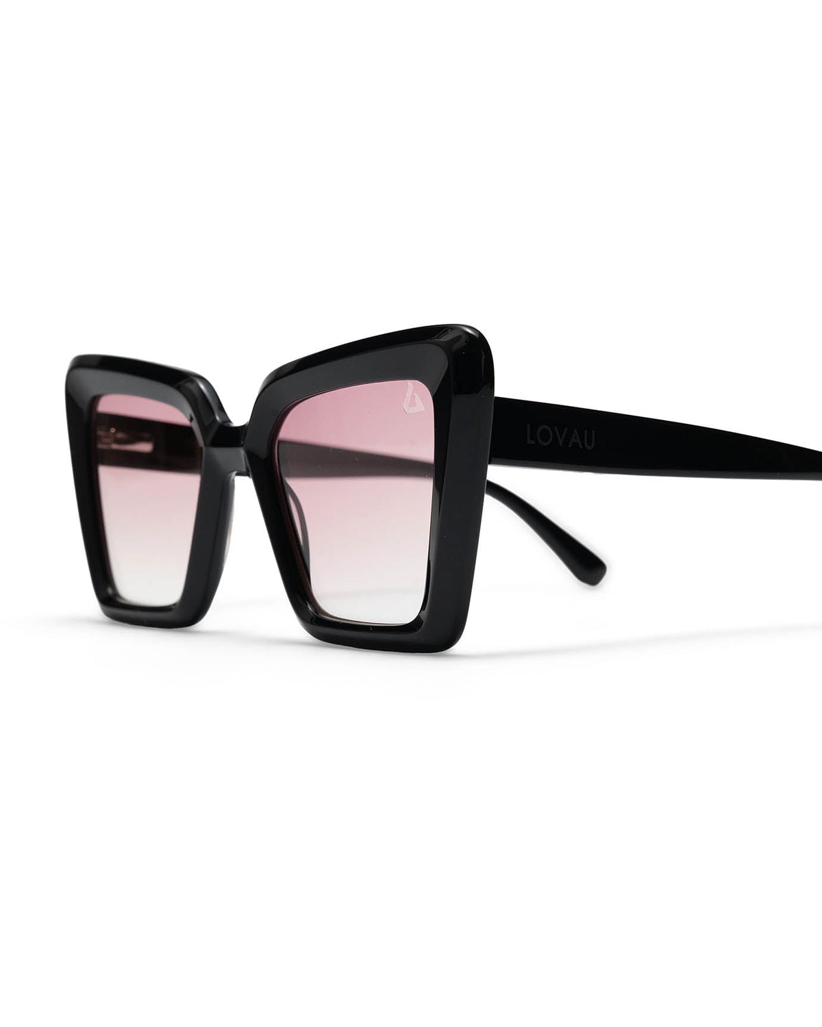 Cat Eye Acetate Polarised Sunglasses with Gradient Lenses – Black/Pink – view 3