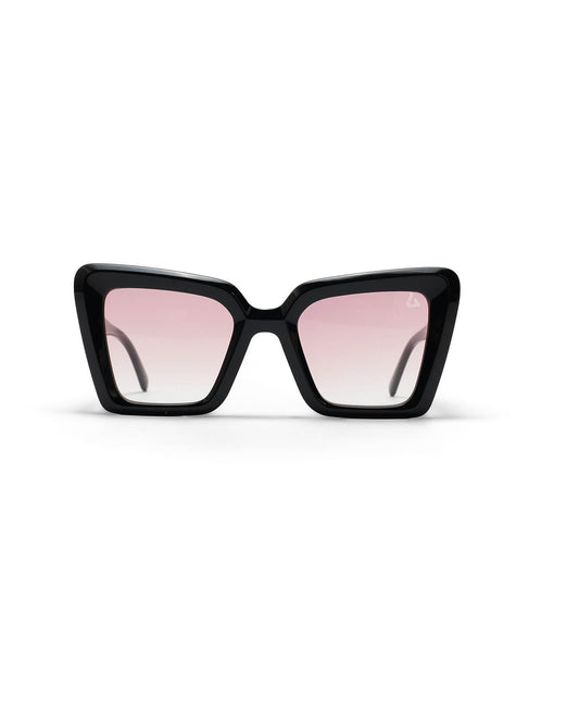 Cat Eye Acetate Polarised Sunglasses with Gradient Lenses – Black/Pink
