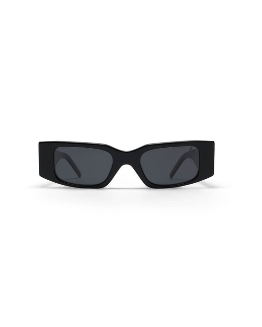 Vintage-Inspired Acetate Polarised Sunglasses – Black/Grey