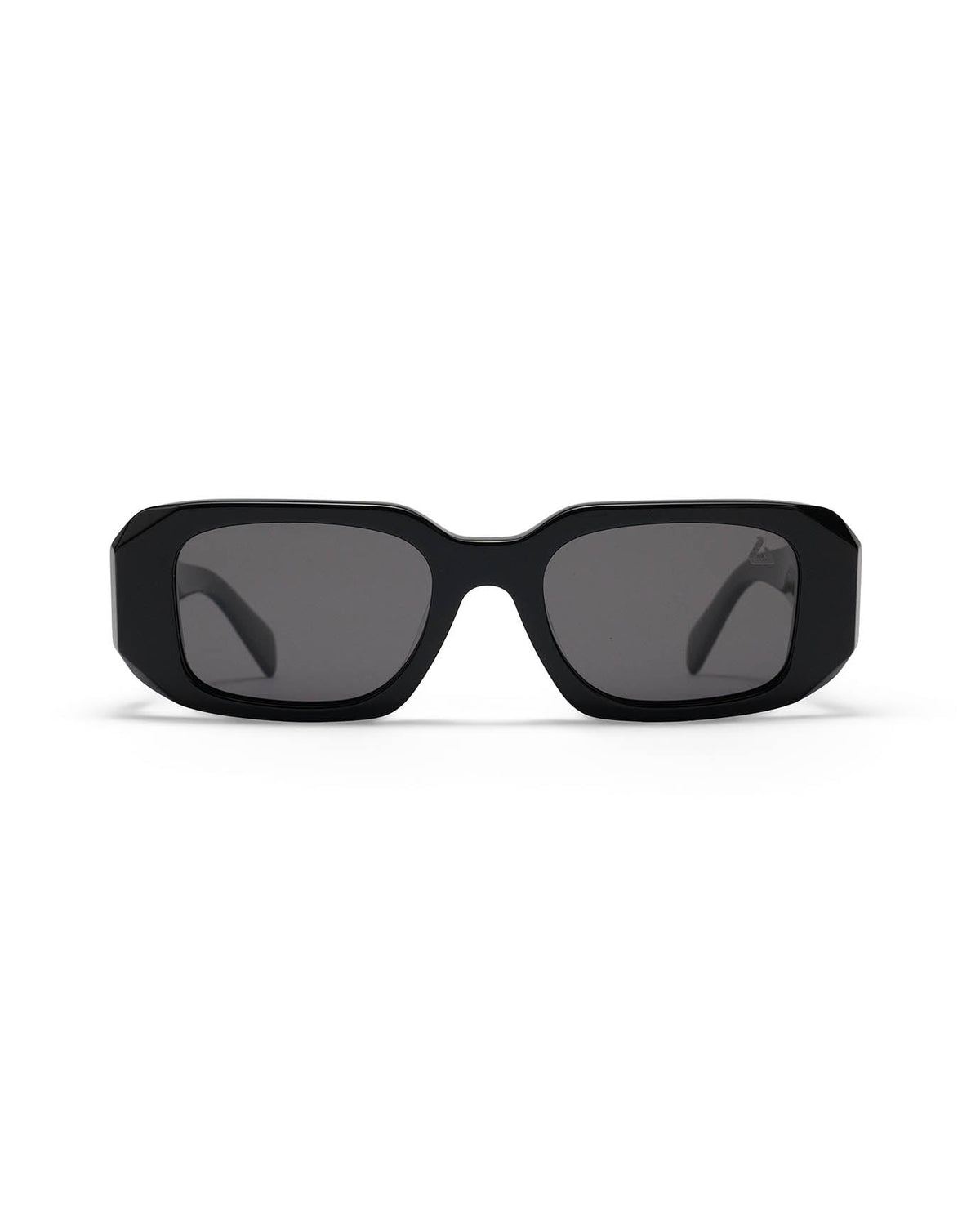 Bold Rectangular 90s Acetate Polarised Sunglasses – Black – view 2