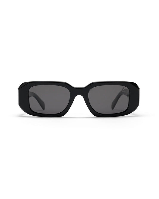 Bold Rectangular 90s Acetate Polarised Sunglasses – Black