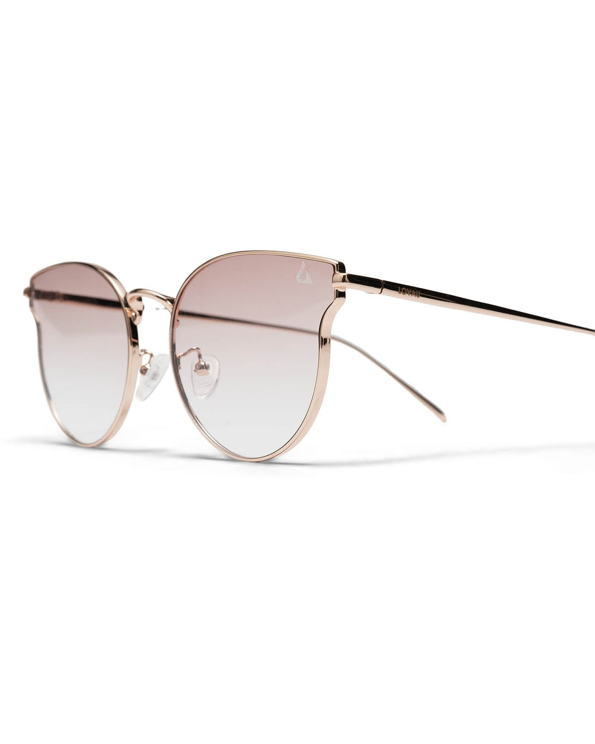 Marbella Rounded Geometric Sunglasses with Pink Gradient Lenses – Rose Gold