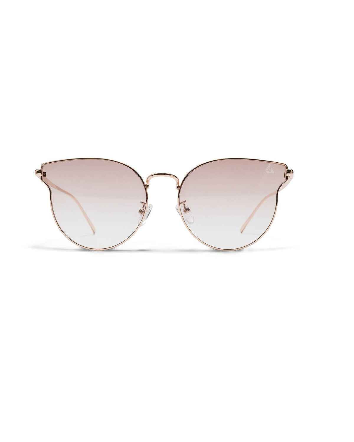 Marbella Rounded Geometric Sunglasses with Pink Gradient Lenses – Rose Gold