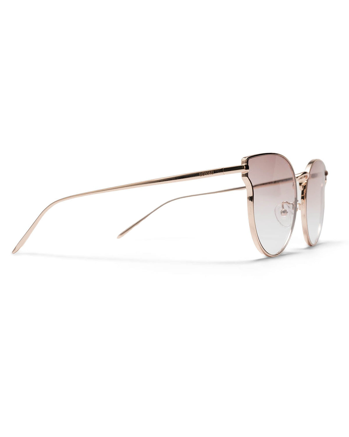 Marbella Rounded Geometric Sunglasses with Pink Gradient Lenses – Rose Gold