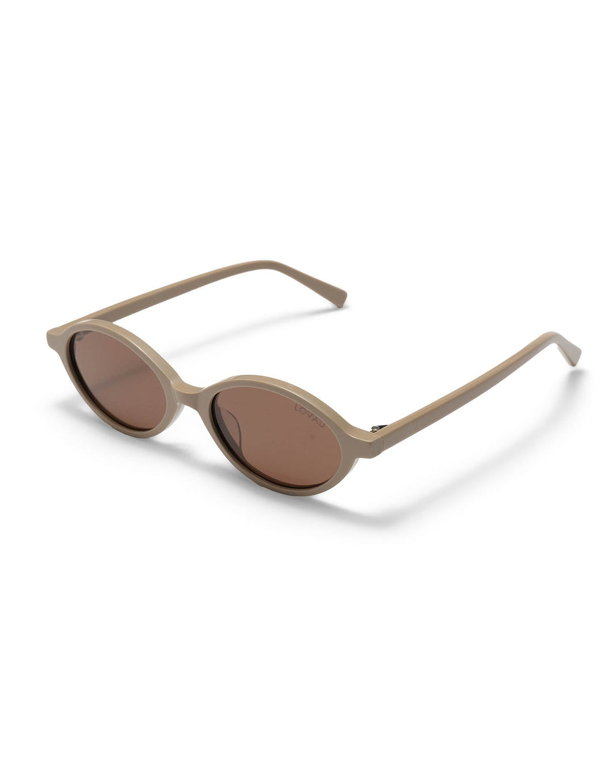 Oval Acetate Frame Sunglasses with UV Protection – Brown Taupe – view 2