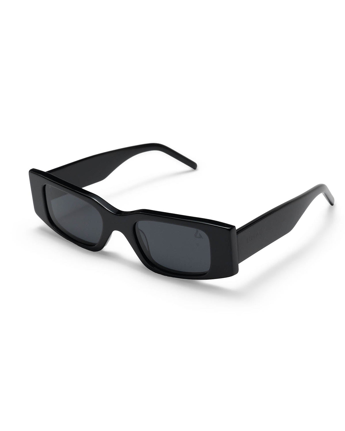 Vintage-Inspired Acetate Polarised Sunglasses – Black/Grey – view 2