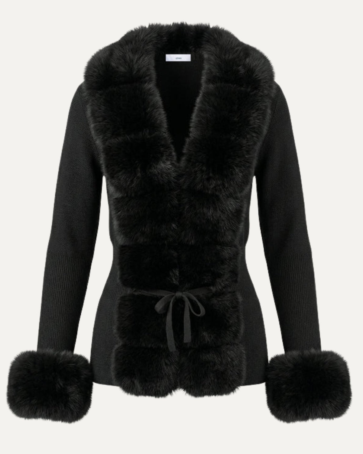 Rinna Cardigan Coat with Faux Fox Fur Collar and Cuffs