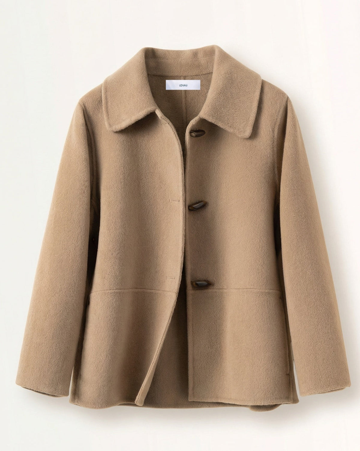 Rhi Double-Sided Pure Wool Short Coat with Toggle Buttons