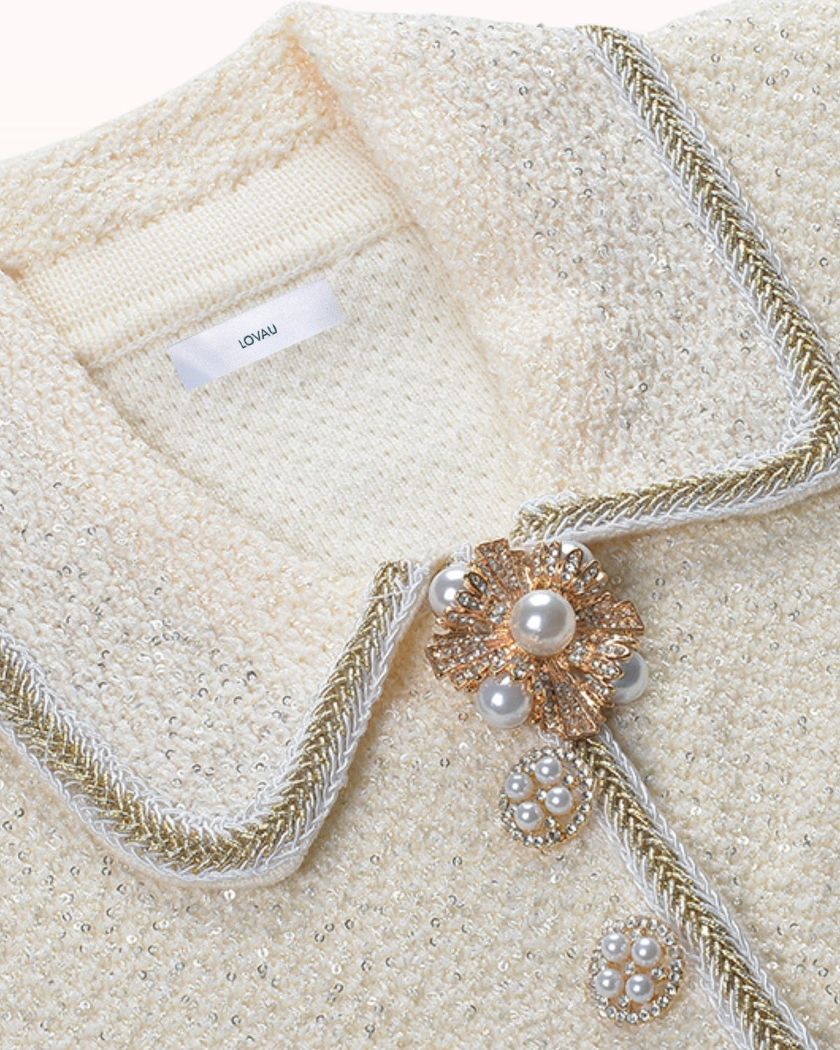 Pleated Wool Blend Dress with Diamond Buckle and Lace Accents