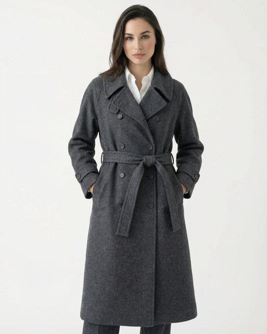 Diosa Wool and Cashmere Blend Coat with Tailored Fit – Grey – view 2