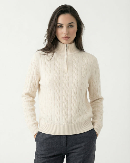 100% Cashmere Lightweight Zip Turtleneck Jumper – view 5
