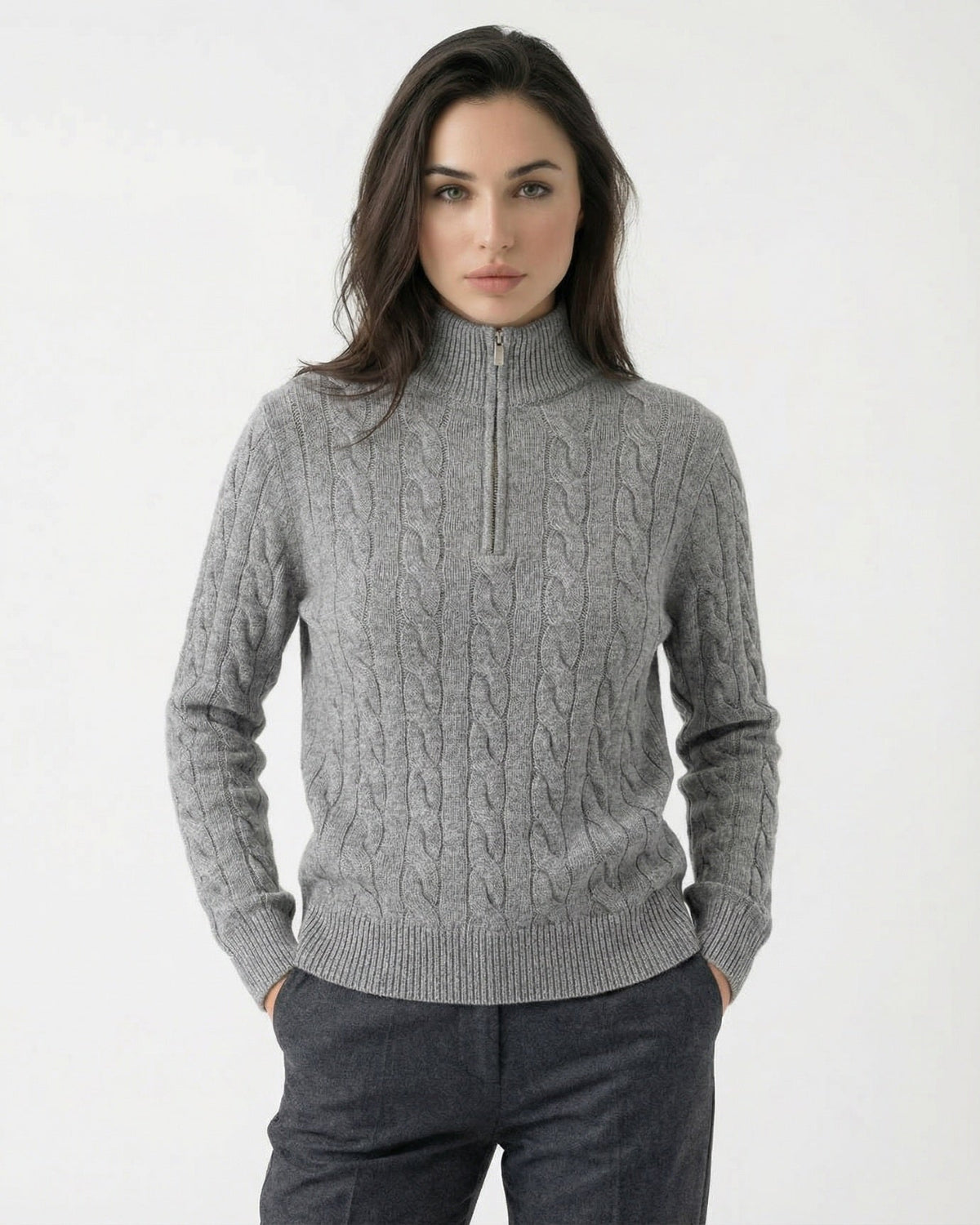 100% Cashmere Lightweight Zip Turtleneck Jumper – view 11