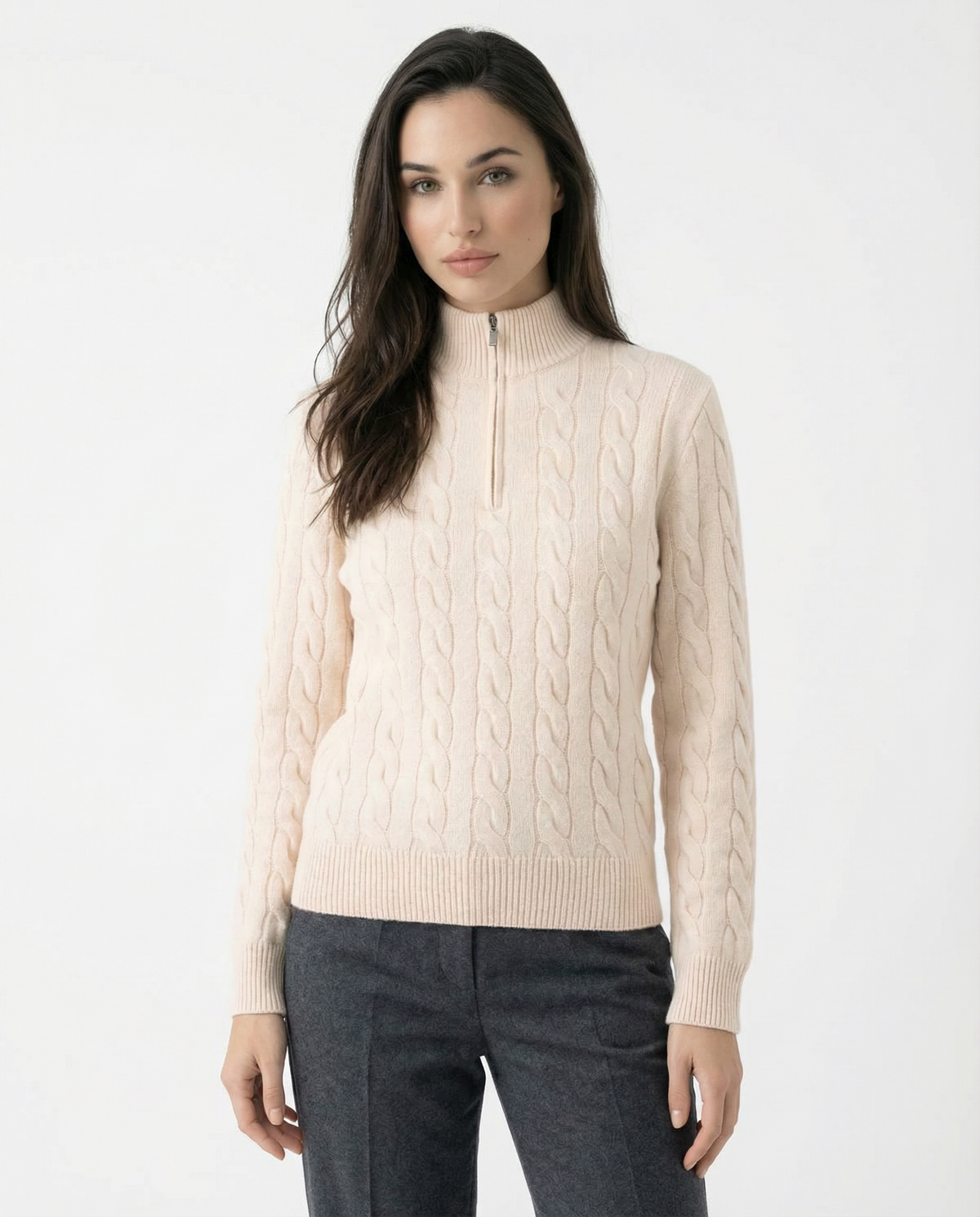 100% Cashmere Lightweight Zip Turtleneck Jumper – view 16