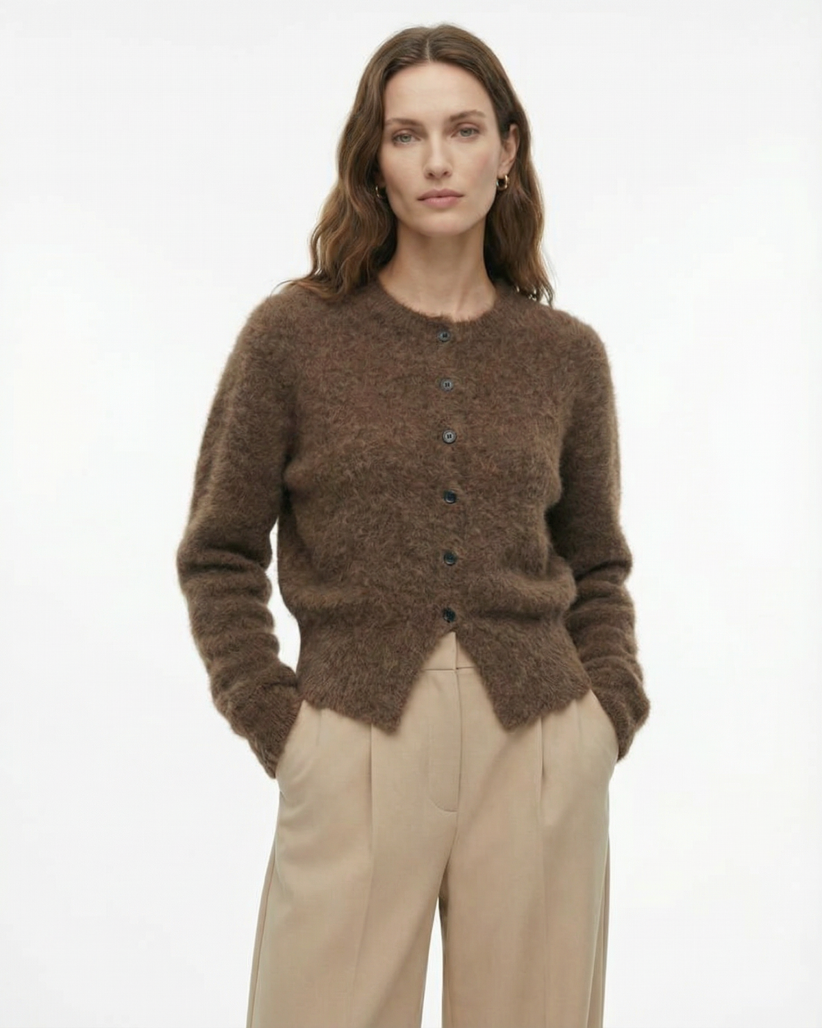 Soft Alpaca Sweater Cardigan with Reinforced Seams – view 2