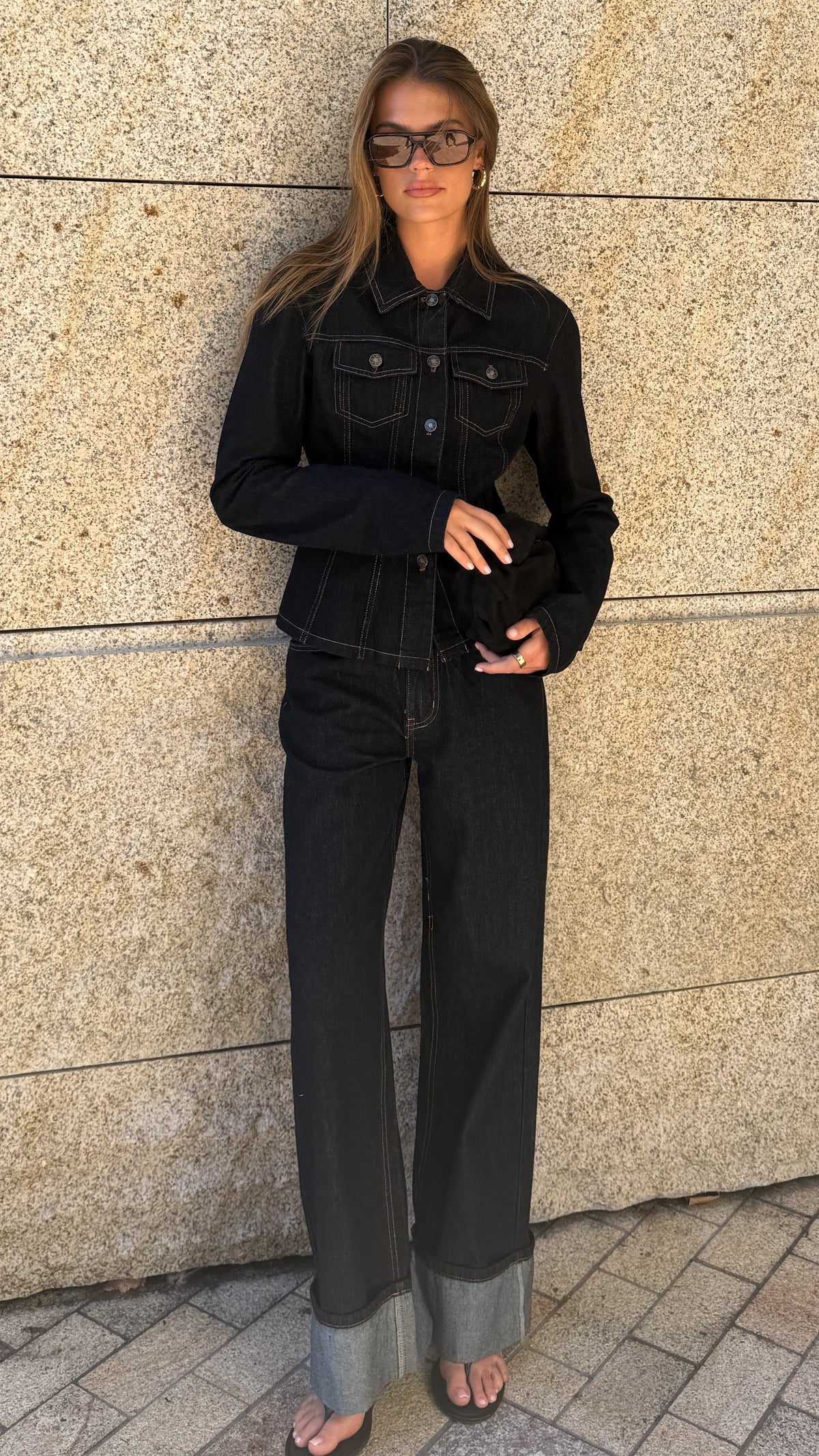 Top Model Low-Mid Rise Straight Leg Cuffed Jeans – Indigo – view 6