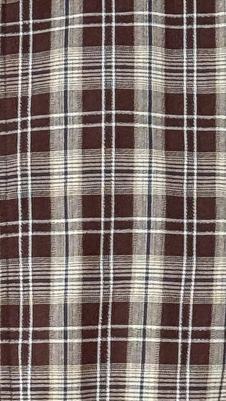Brax Collared Bomber Jacket with Bubble Hem – Chocolate/Beige Plaid – view 9