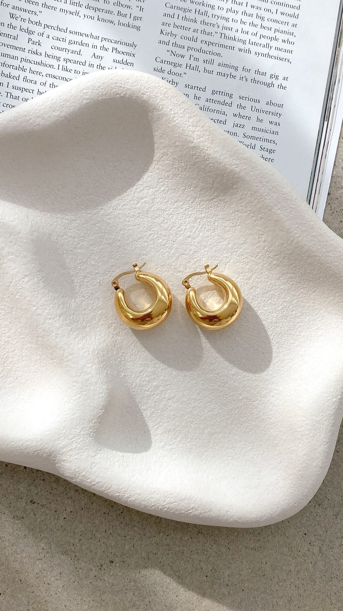 Forte Chunky Hinged Hoop Earrings – Gold Plated