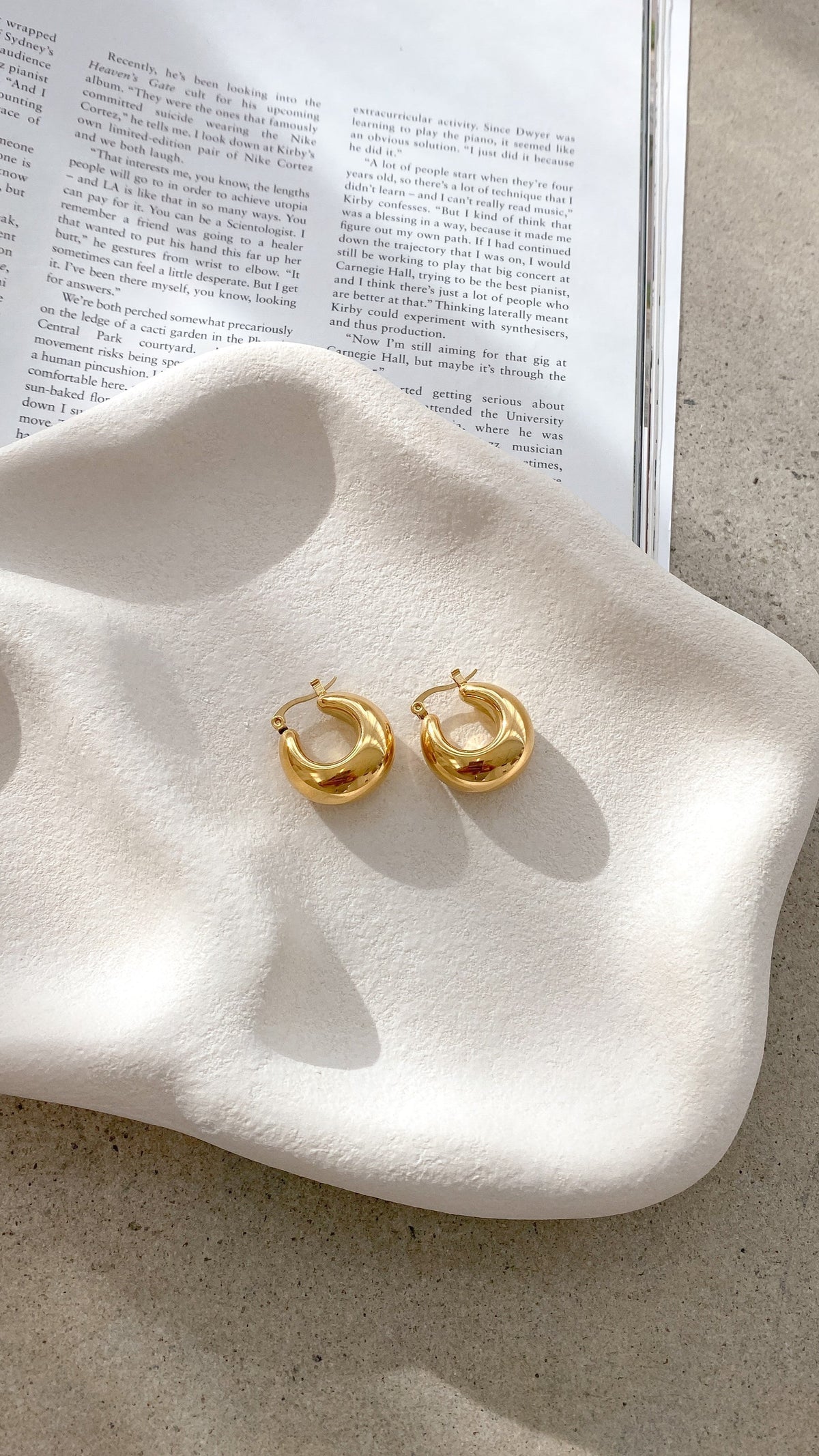Forte Chunky Hinged Hoop Earrings – Gold Plated