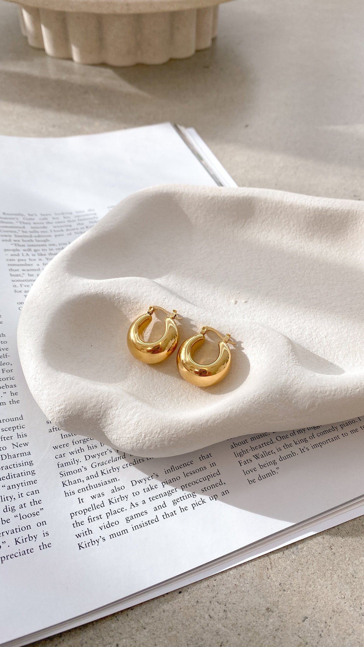 Forte Chunky Hinged Hoop Earrings – Gold Plated – view 5