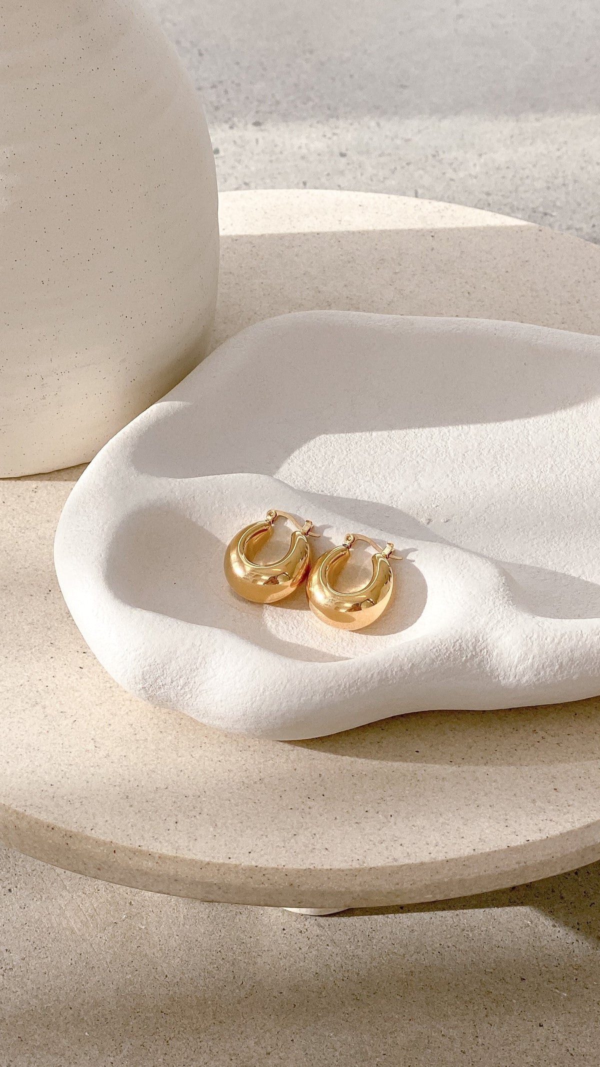 Forte Chunky Hinged Hoop Earrings – Gold Plated