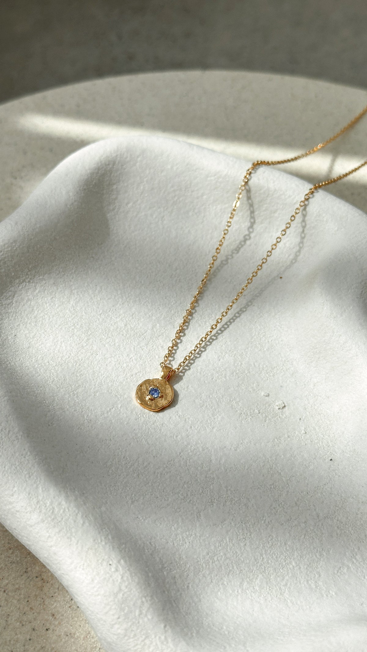 September Birthstone 18K Gold-Plated Chain Necklace – Sapphire – view 2