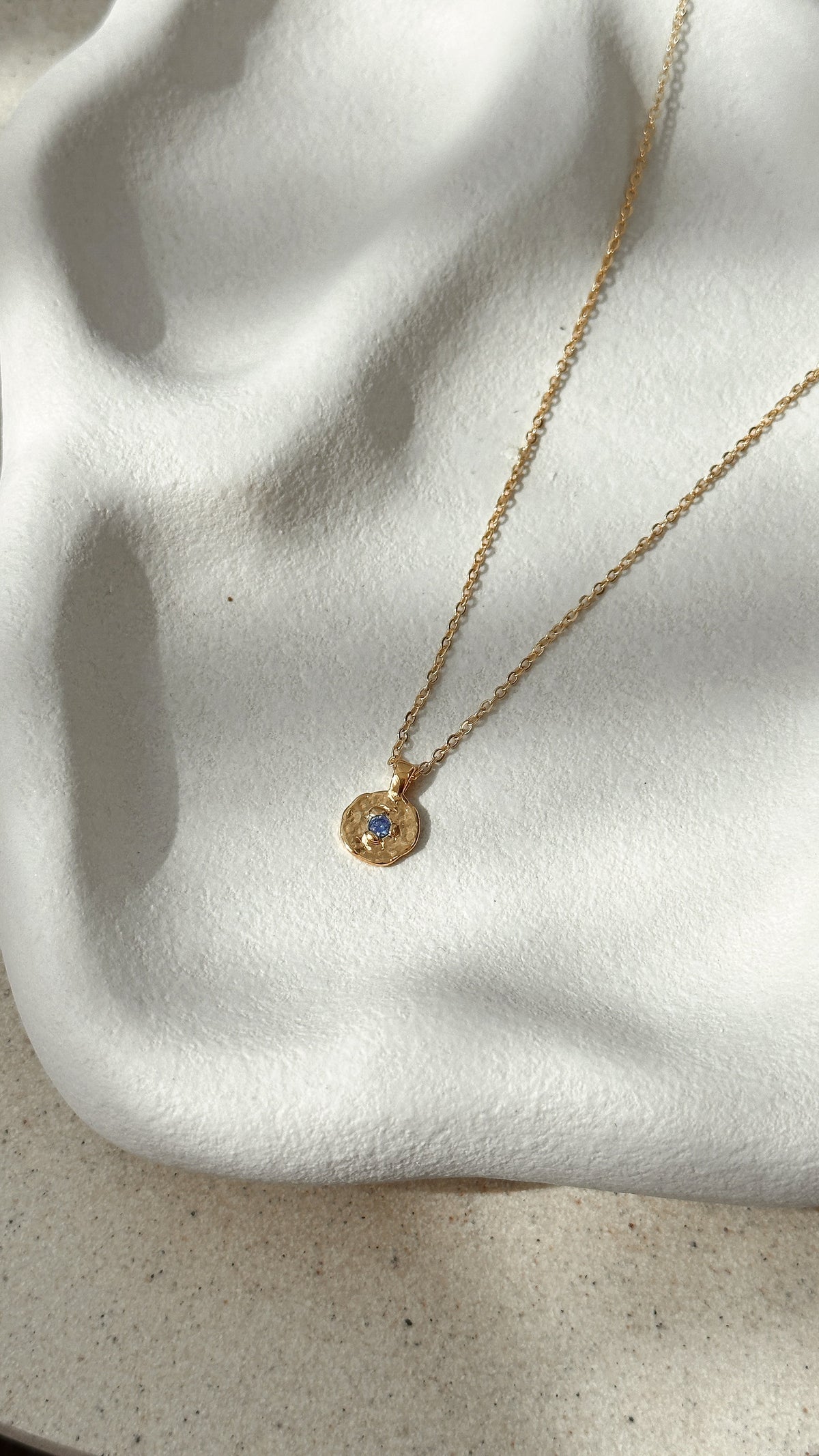 September Birthstone 18K Gold-Plated Chain Necklace – Sapphire – view 3