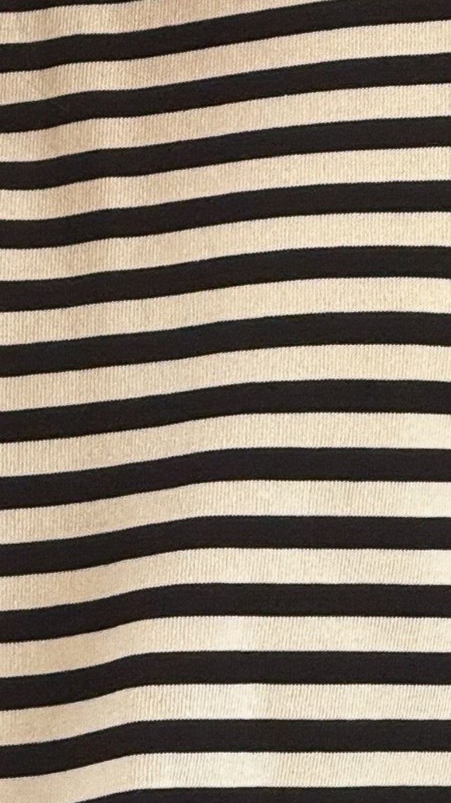 Solana Relaxed Crew Neck Long Sleeve Top – Black/White Stripe – view 9