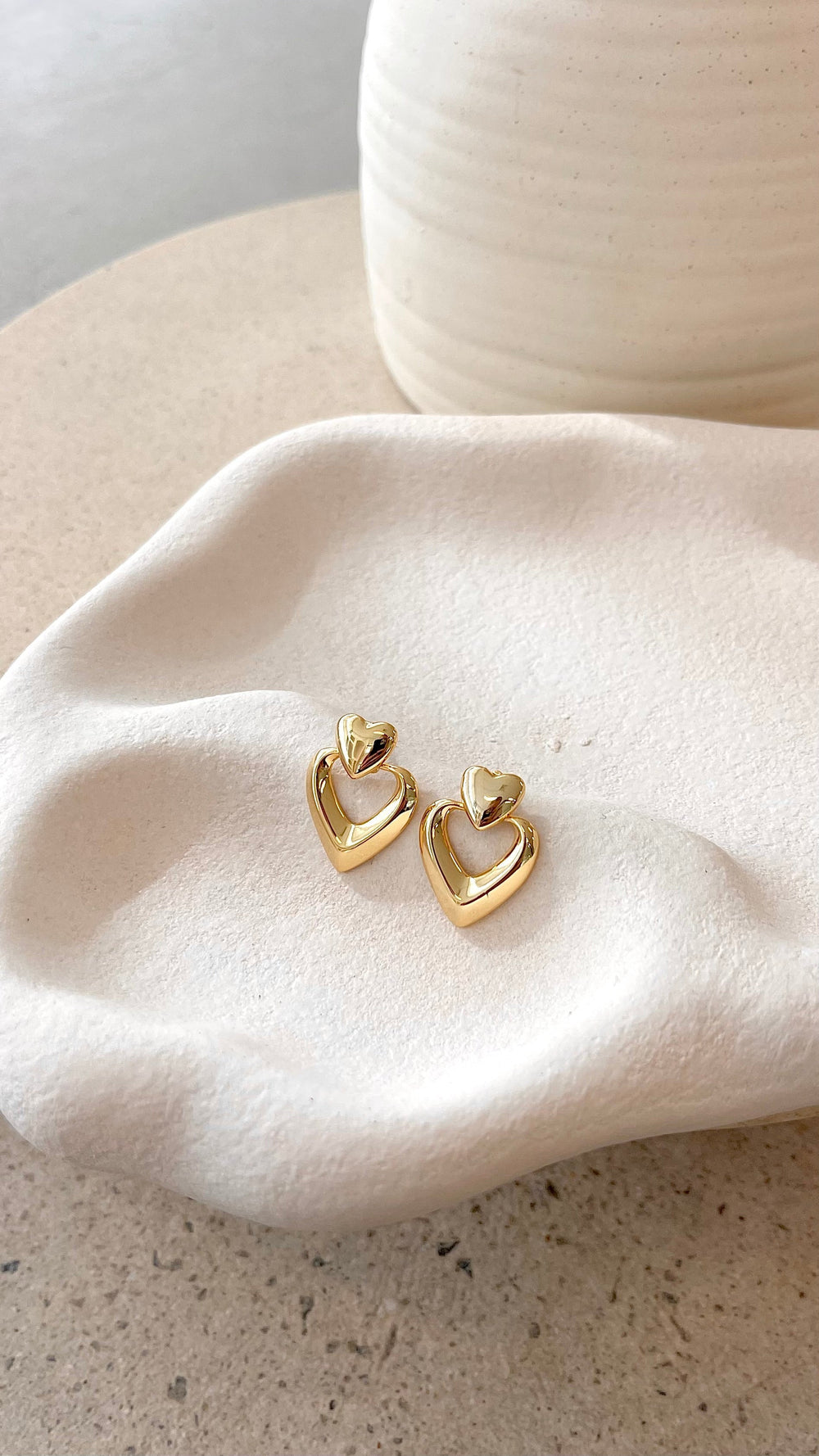 Saffi Heart Drop Earrings