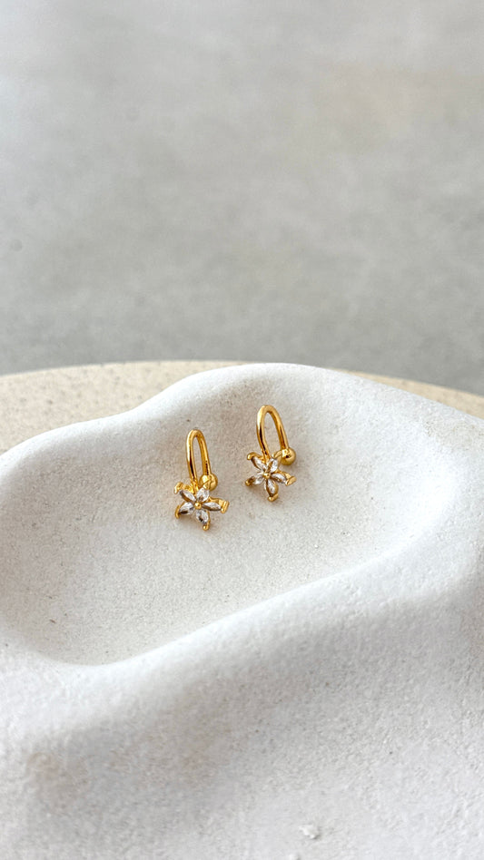 Yiota Sparkling Cubic Zirconia Ear Cuff Earrings – Gold