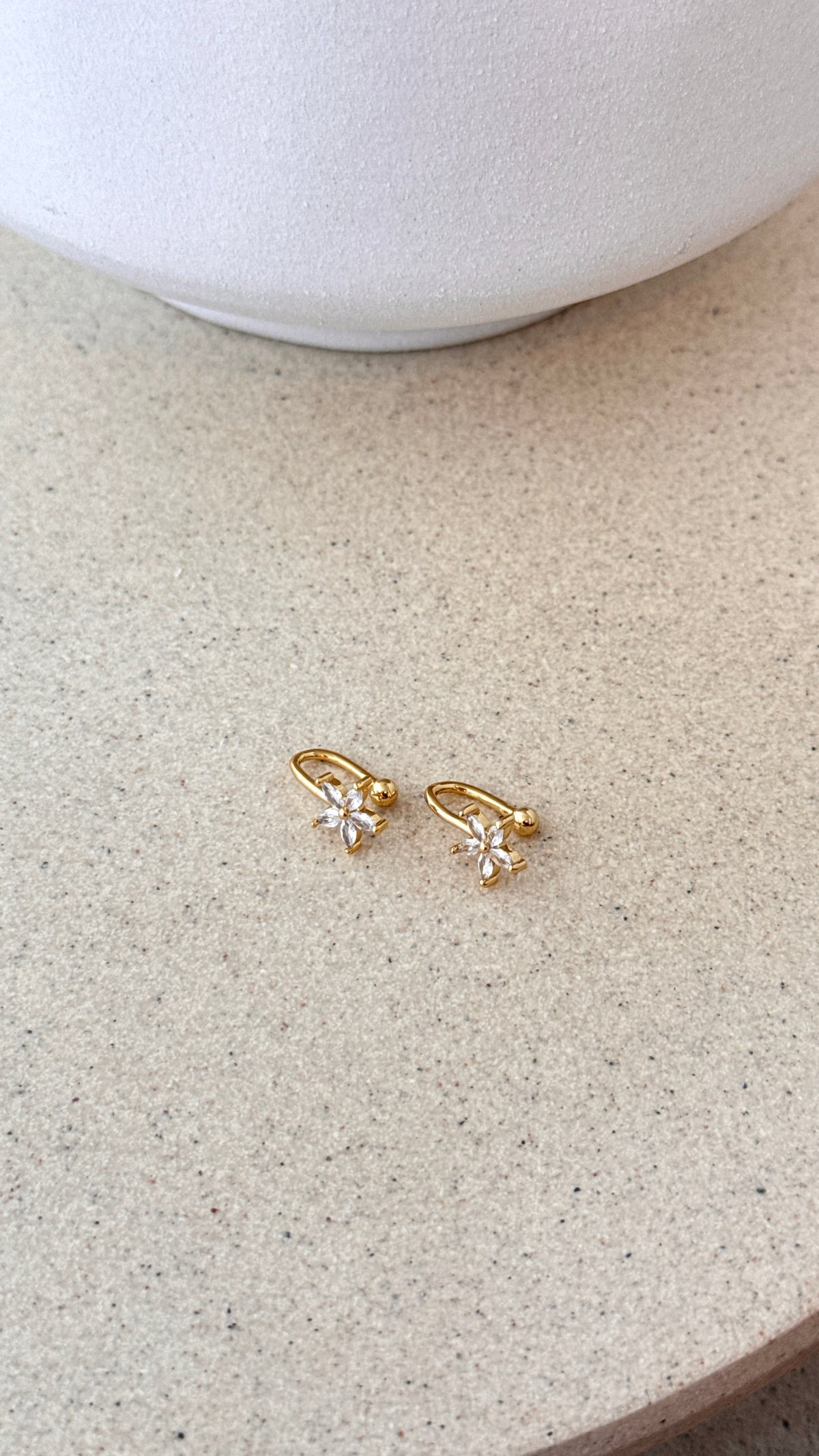 Yiota Sparkling Cubic Zirconia Ear Cuff Earrings – Gold – view 4