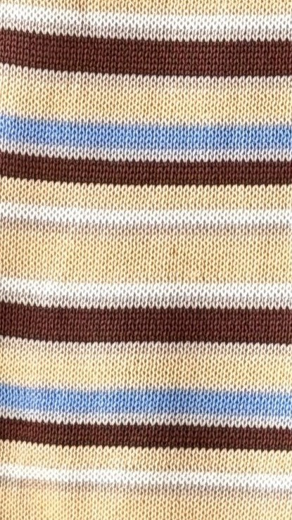 Florentine Cap Sleeve Knit Vest and Trousers Set – Beige/Choc/Blue Stripe – view 6
