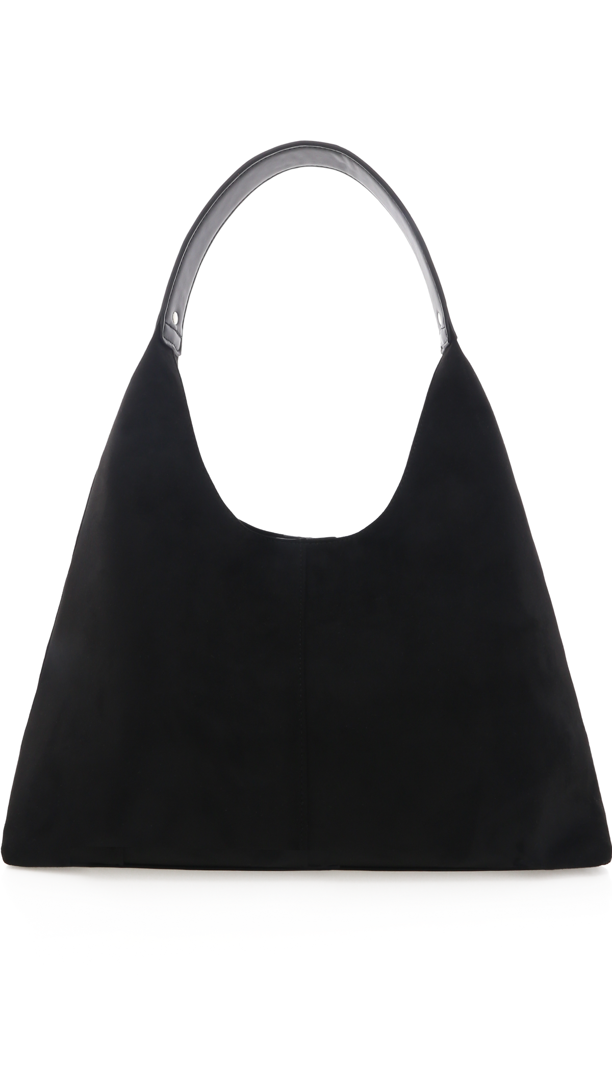Tammy Semi-Structured Shoulder Tote Bag – Black Suede – view 3