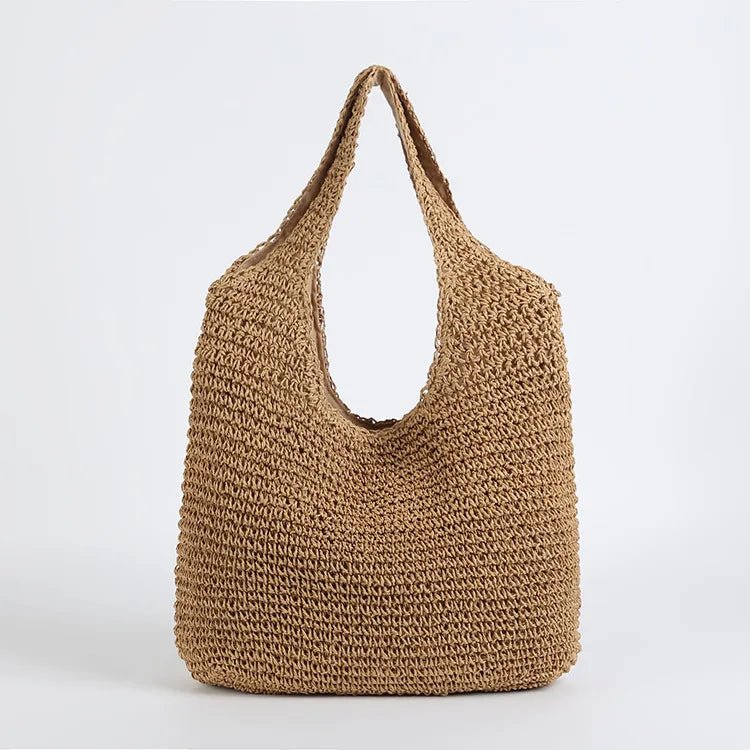 Beatrice Woven Rattan-Texture Straw Tote Bag with Open Top – view 14
