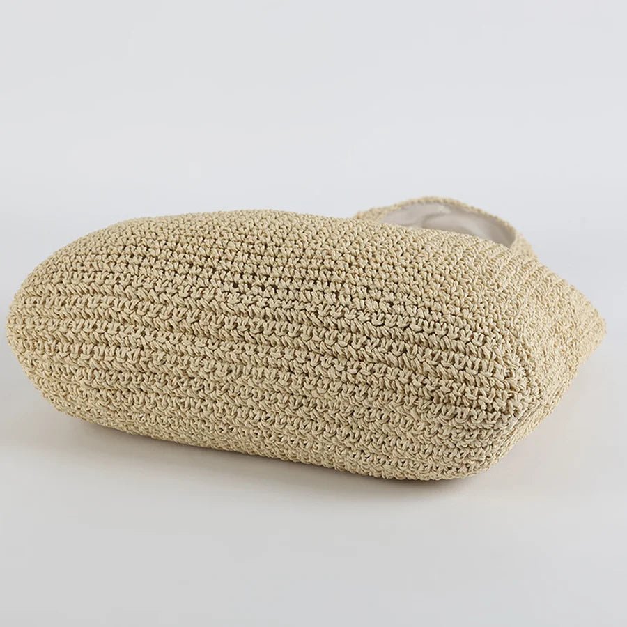 Beatrice Woven Rattan-Texture Straw Tote Bag with Open Top – view 9