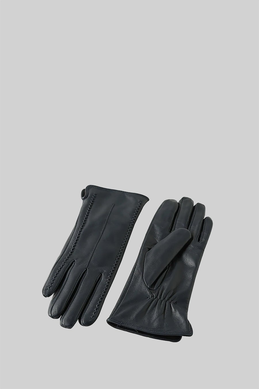 Bespoke Stitching Form-Fitting Smooth Leather Gloves – Black