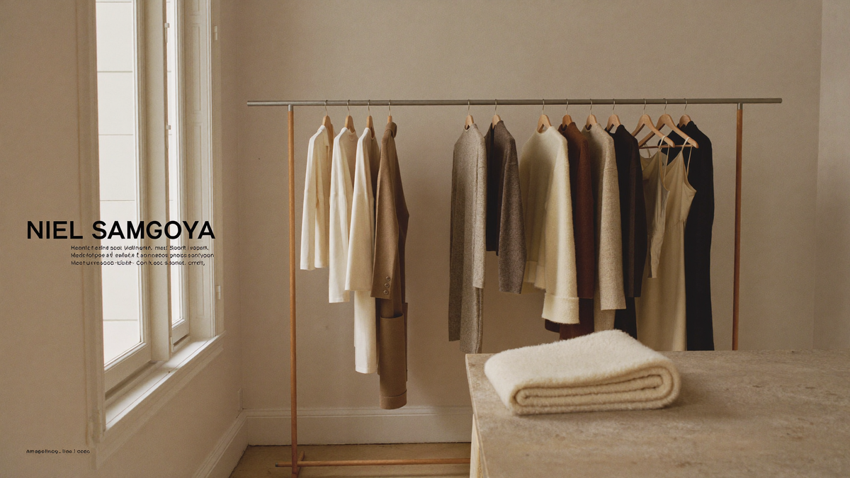 Delsari studio with coats, knitwear and dresses on a rail