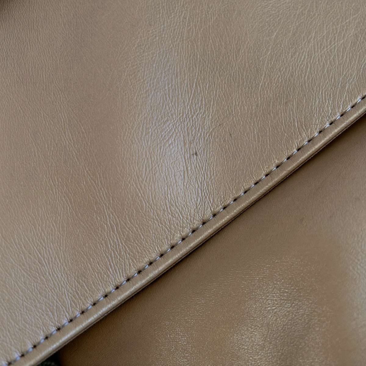 Taupe leather close-up