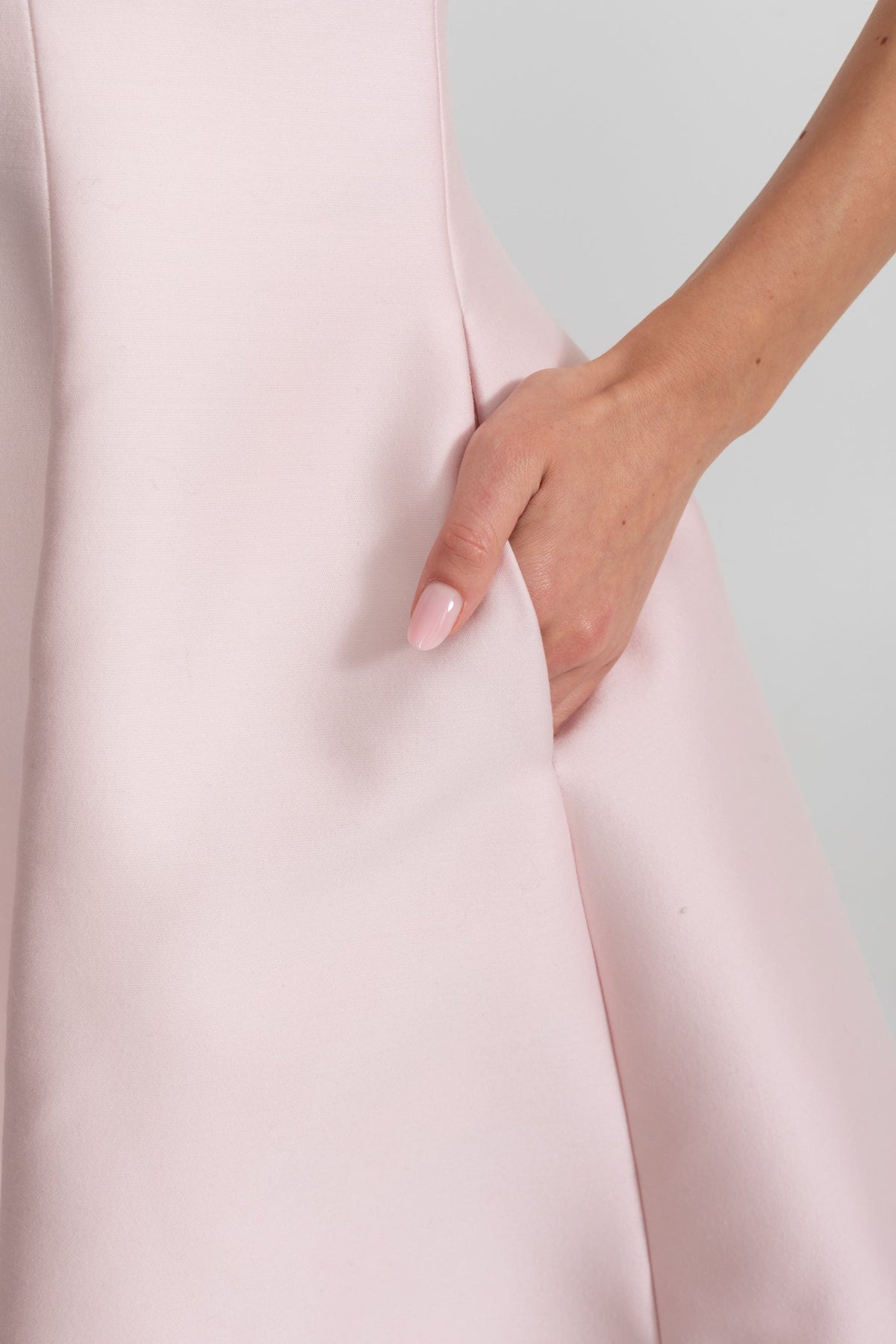Peter Pan Collar A-Line Mini Dress with Lace Bib – Blush Pink