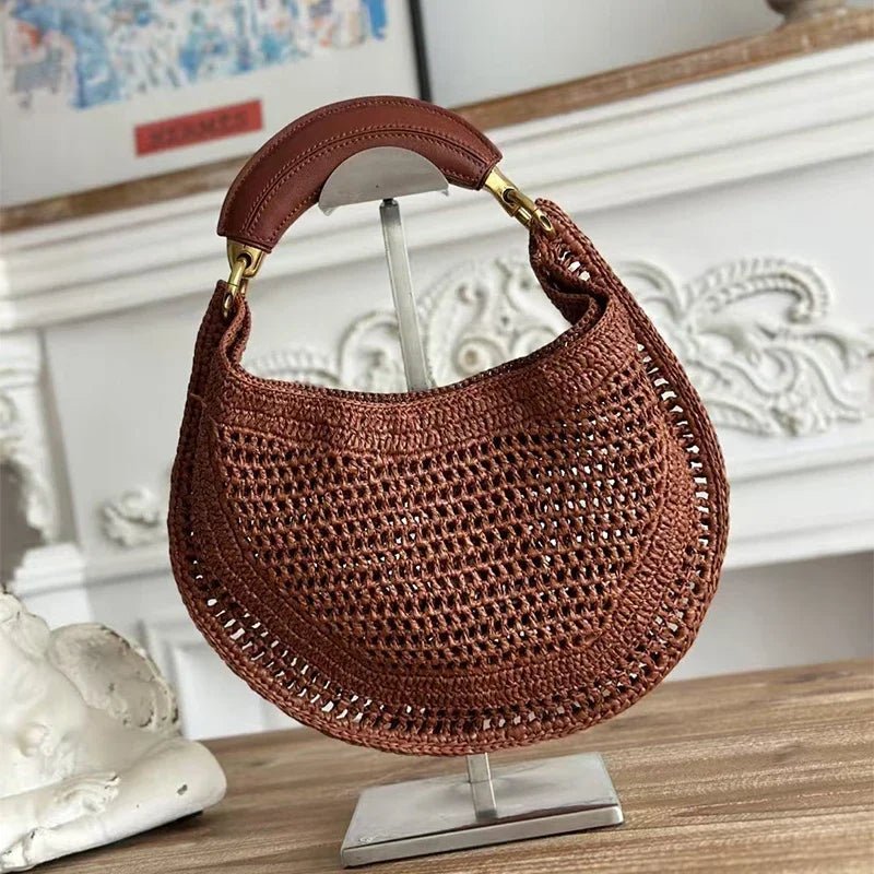 Amanda Crescent Hollow Woven Straw Underarm Bag – view 3