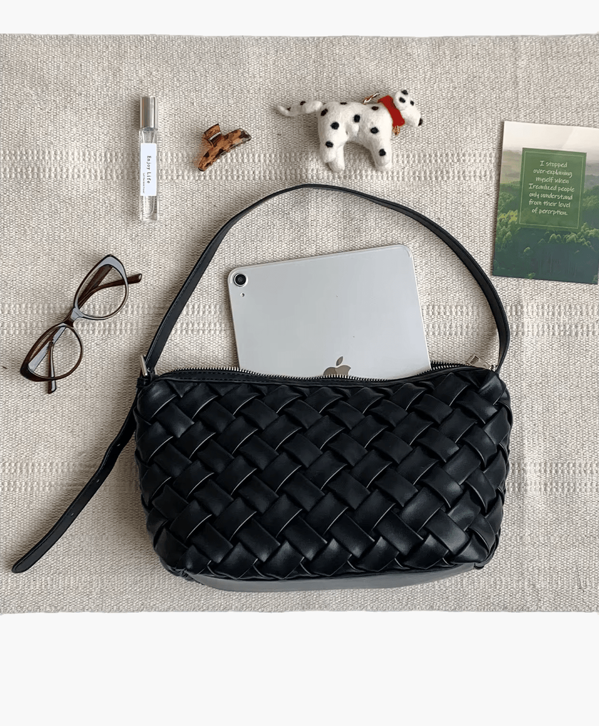 Angela Minimalist Vegan Leather Hobo Shoulder Bag with Zip – view 17