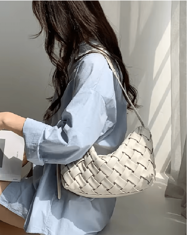 Angela Minimalist Vegan Leather Hobo Shoulder Bag with Zip – view 8
