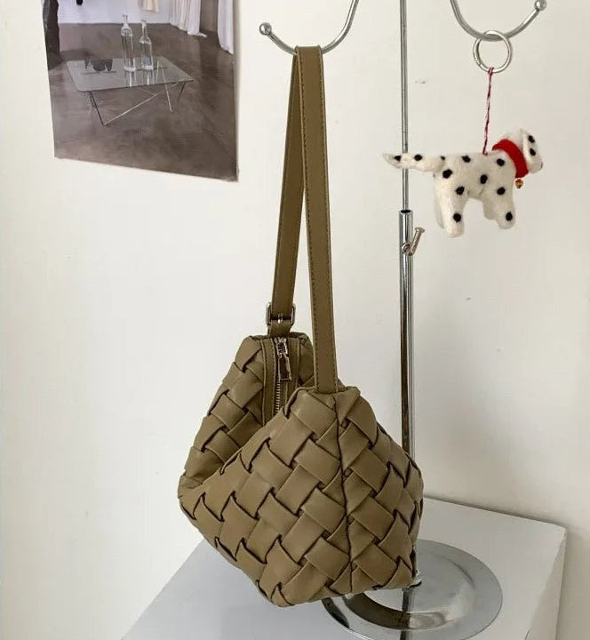 Angela Minimalist Vegan Leather Hobo Shoulder Bag with Zip – view 14