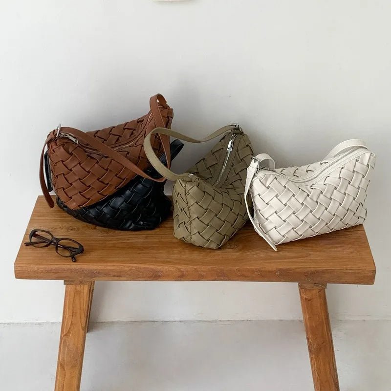 Angela Minimalist Vegan Leather Hobo Shoulder Bag with Zip – view 16