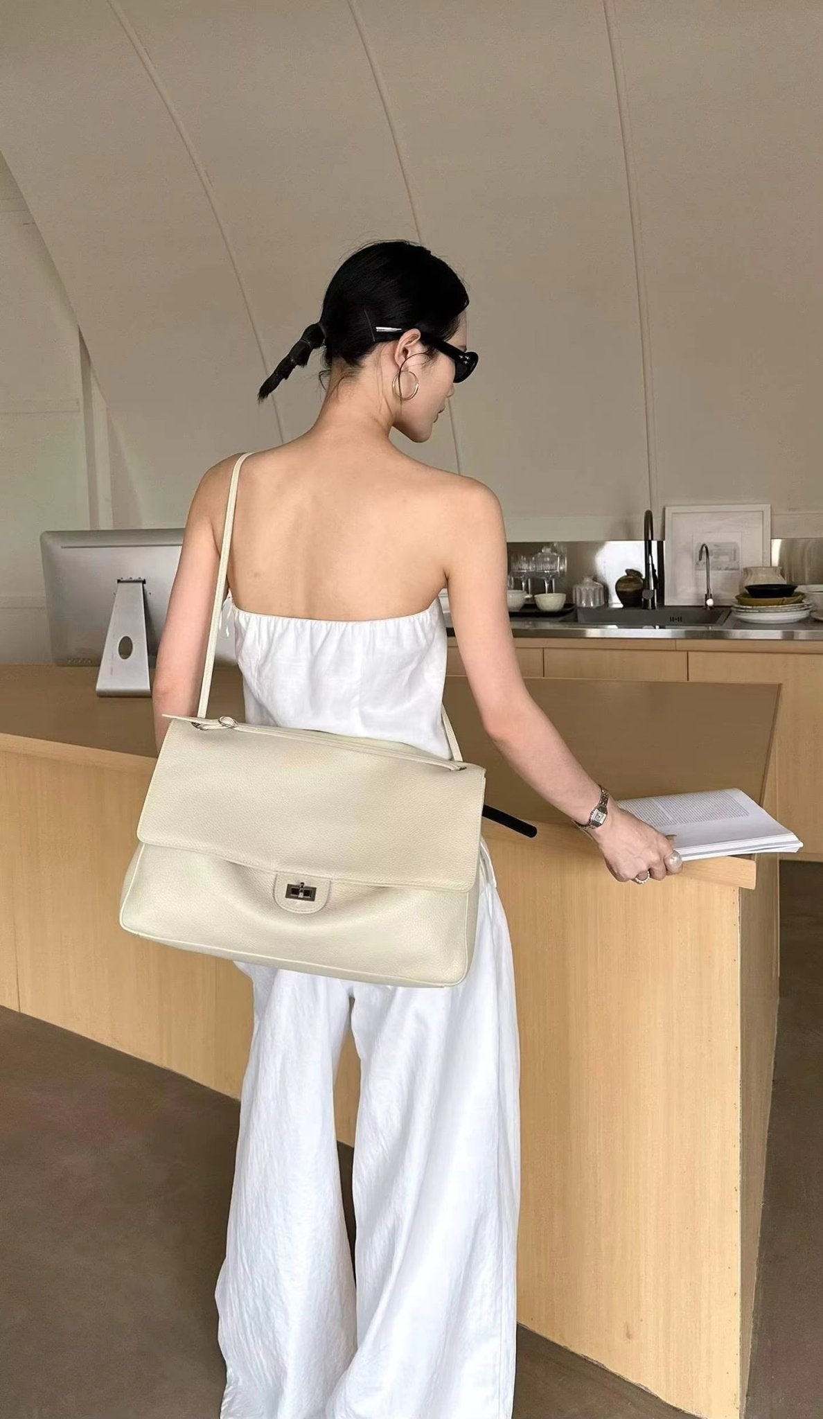 Anne Chevron Textured Crossbody Bag with Adjustable Strap