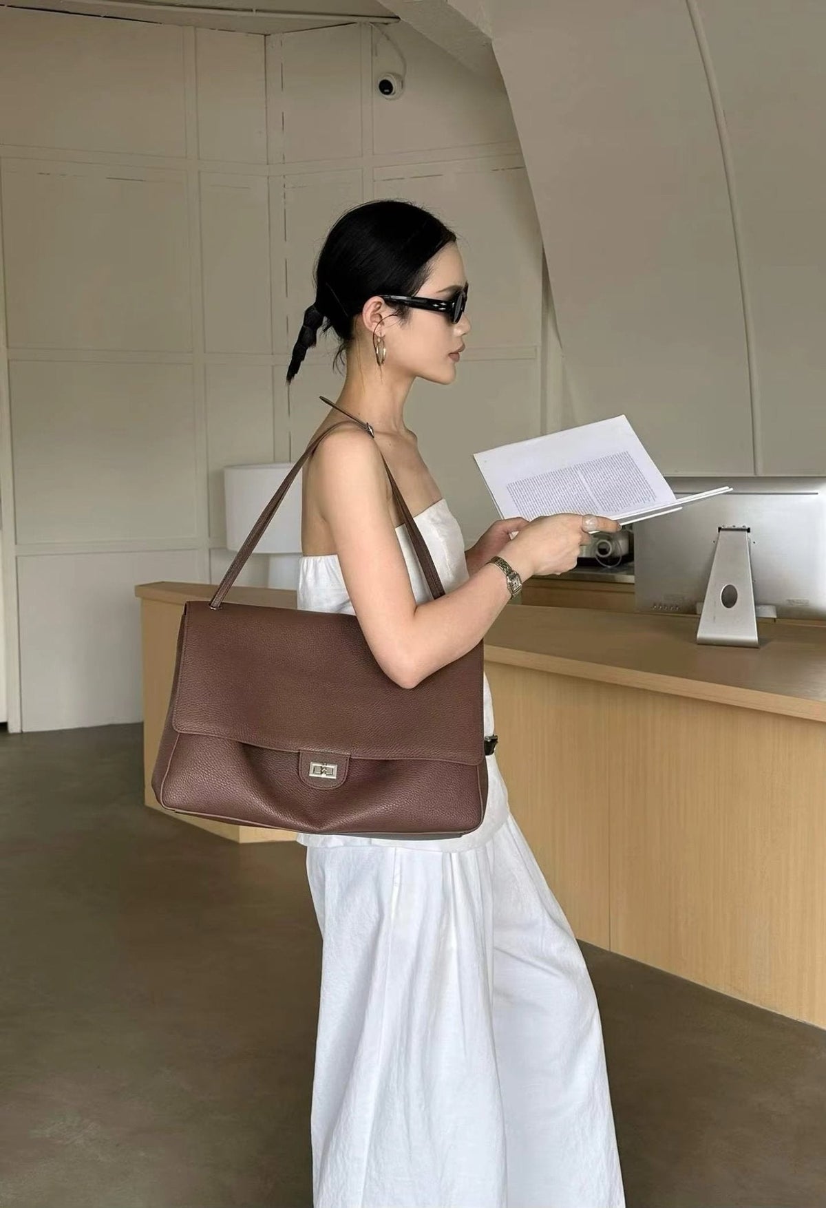 Anne Chevron Textured Crossbody Bag with Adjustable Strap