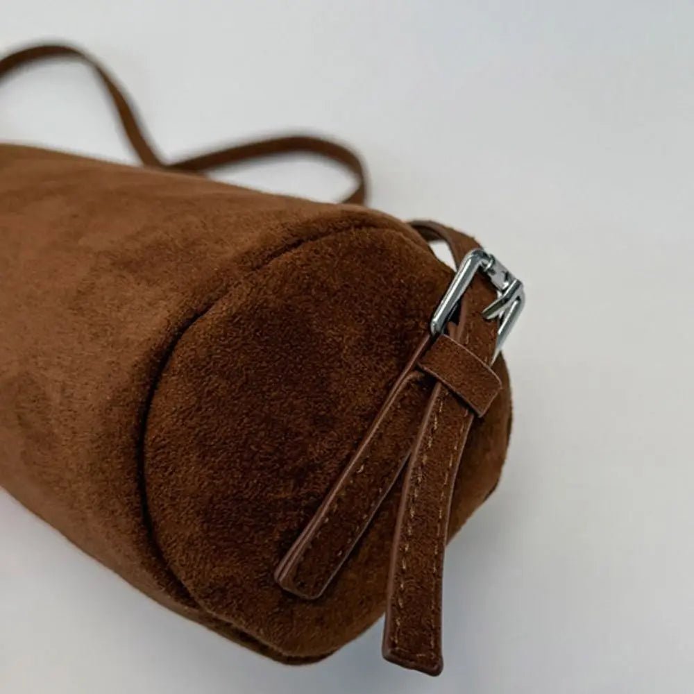 Beatrice Faux Suede Pillow Hobo Shoulder Bag with Zip
