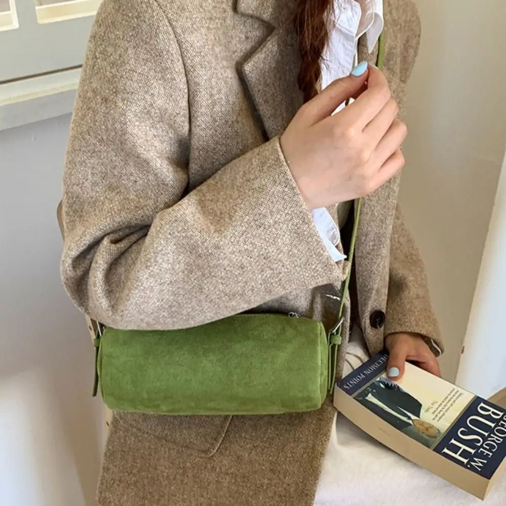 Beatrice Faux Suede Pillow Hobo Shoulder Bag with Zip